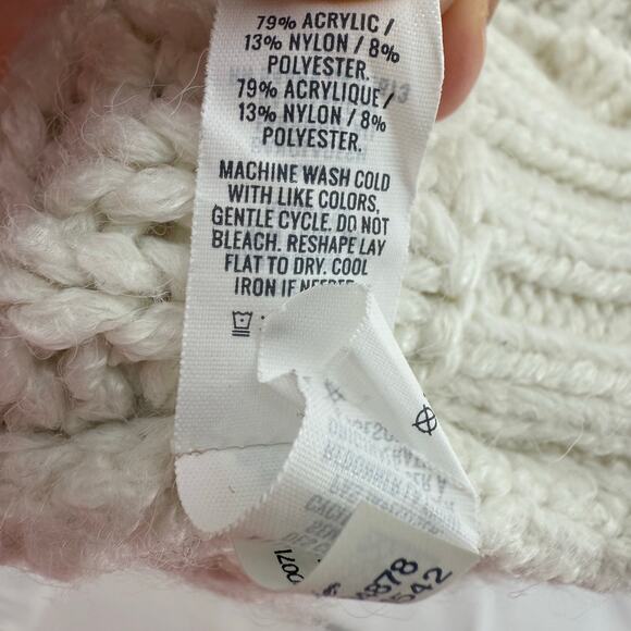 Aerie Chunky Knit Sweater Womens Small Ivory Cream Oversized Pullover Cozy Fall - Picture 4 of 4